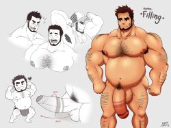 balls bara beard big_balls big_penis boner bulge erection facial_hair gay hairy jockstrap male male_only musclegut muscles muscular nude original_character penis solo solo_male warncraving