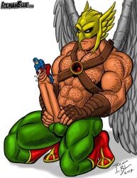 abs carter_hall dc dc_comics foreskin hawkman helmet icemanblue male male_only muscular muscular_male ray_palmer size_difference the_atom uncut wings