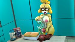 1futa 2021 3d_(artwork) abs accessory ahe_gao animal_crossing anthro apron apron_only bell biceps big_breasts blonde_hair bodily_fluids bread breasts brown_eyes canid canine canis claws cleavage clothed clothing collar cum cum_on_food cumshot curvaceous curvy_figure detailed_background digital_media_(artwork) domestic_dog ejaculation exposed_breasts eyewear fingers floppy_ears flour food ftg_crossgender fti_crossgender fur futanari genital_fluids genitals glasses gynomorph hair hair_accessory hair_tie hand_on_own_penis hand_on_penis handjob handwear hi_res hourglass_figure huge_breasts intersex isabelle_(animal_crossing) looking_pleasured mammal masturbation milk mostly_nude multicolored_body multicolored_fur muscular muscular_gynomorph muscular_intersex nintendo nipple_slip oven_mitts penile penile_masturbation penis sex shih_tzu short_hair small_waist smile solo solo_futa source_filmmaker thick_thighs tongue tongue_out toy_dog two_tone_body two_tone_fur vaultlad video_games voluptuous white_body white_fur wide_hips yellow_body yellow_fur