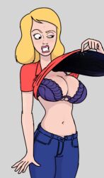 beth_smith blonde_hair bra breasts diklonius female_only huge_breasts milf offscreen_character rick_and_morty