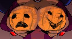 1girls 2022 big_breasts body_paint breasts cartoon_network faceless_female female female_only ghostmussa halloween halloween_pumpkin impmussa inverted_nipples nail_polish ok_k.o.!_let's_be_heroes painted_nails pumpkin pumpkin_boobs wilhamena