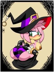 1girls amy_rose anthro ass big_ass big_breasts breasts bubble_butt cosplay female female_only halloween hedgehog huge_ass huge_breasts panties pink_fur roga14 sega skirt skirt_down solo solo_female sonic_(series) sonic_the_hedgehog_(series) witch witch_costume witch_hat