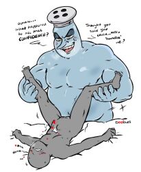 animate_inanimate chef_saltbaker cuphead:_the_delicious_last_course cuphead_(game) faceless_female female humanoid male musclegut overweight_male smaller_penetrated spreading vaginal_penetration