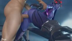 1boy 1girls 3d anal anal_sex animated ass bewyx big_ass big_butt bordeaux_black doggy_style female male male/female mp4 overwatch overwatch_2 sound tagme video widowmaker
