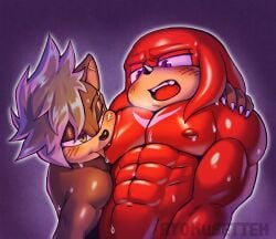 absurd_res anthro blush bodily_fluids digital_drawing_(artwork) digital_media_(artwork) duo echidna eulipotyphlan fan_character hi_res knuckles_the_echidna male male/male mammal monotreme nipple_fetish nipple_play nipple_suck nipples ryokusetteh sega simple_background sonic_(series) sonic_the_hedgehog_(series) sucking sweat sweatdrop tongue tongue_out