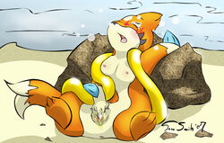 2007 anus beach blush breasts closed_eyes female fingering floatzel furry inner_tube leaning_back masturbation pokemon pussy pussy_juice saliva sand seaside small_breasts solo split_tail spread_legs spreading tail tom_smith underwater weasel