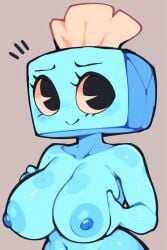 1girls adorable ai_assisted ai_generated anthro big_breasts big_eyes black_eyes blue_body blue_nipples blue_skin breasts cartoony colored_skin cute cyan_body cyan_skin dandy's_world eyelashes female female_focus female_only for_a_head freckles freckles_on_face grabbing_own_breast looking_at_viewer naked naked_female nude nude_female object_head portrait roblox squeezing_breast squeezing_breasts squeezing_own_breasts tisha_(dandy's_world) tissue_box toon toony worried