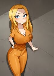 2d blonde_hair d-class female female_only iris_thompson light-skinned_female light_skin long_hair scp-105 scp_containment_breach scp_foundation third_subdivision_studios