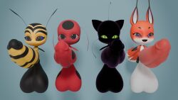 kwami miraculous_ladybug penis plagg_(miraculous_ladybug) pollen_(miraculous_ladybug) smurtbase_(artist) tikki_(miraculous_ladybug) trixx_(miraculous_ladybug)