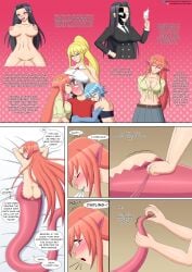 bouncing_breasts centorea_shianus comic cowgirl_position high_school_dxd hyoudou_issei kuroko_smith lamia miia_(monster_musume) monster_girl monster_musume_no_iru_nichijou papi_(monster_musume) sideboob text_bubble tkb_nsfw