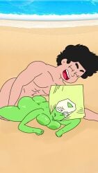 1boy 1boy1girl 1female 1girls 1male beach cartoon_network female nude nude_female nude_male peridot_(gem) peridot_(steven_universe) public_nudity public_sex smaller_female steven_quartz_universe steven_universe steven_universe_future vaginal_sex