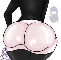 1girls alternate_version_at_source ass ass back_view big_butt bongbong bubble_butt caked_up child_bearing_hips dat_ass faceless_character fat_ass female female_focus female_only its_archville lobotomy_corporation partially_clothed partially_nude project_moon reference_image self_upload signature solo standing thick_ass thick_thighs thighhighs thighs