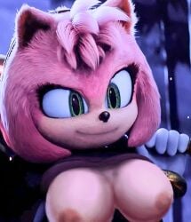 1female amy_rose amy_rose_(sonic_movie) breasts edit edited_image edited_screencap eyelashes green_eyes hammer headband night nipples original_film paramount_pictures pink_fur pink_hair sega smiling sonic_(series) sonic_the_hedgehog_(film) sonic_the_hedgehog_(series) sonic_the_hedgehog_3_(film) spoilers