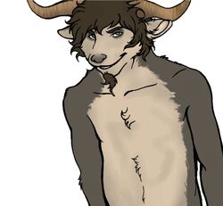 1boy decaf goat goatee horns male male_only solo topless