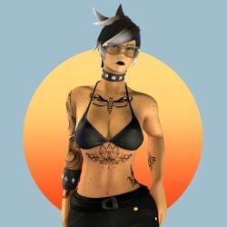 cristygallagher cristysfm1234 femscout femscout_(alt_design) femscout_(cristygallagher) freckles_on_chest goth goth_girl nerdy_female tattoos tomboy