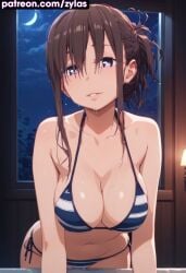 ai_generated big_breasts bikini getsuyoubi_no_tawawa huge_breasts maegami-chan_(tawawa) ryuuziken01 wet