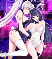 animal_ears blue_eyes fake_animal_ears highres honkai_(series) honkai_impact_3rd kiana_kaslana kudayunii long_hair looking_at_viewer rabbit_ears rabbit_girl raiden_mei smile