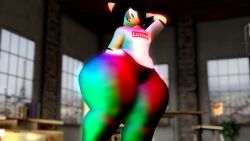 3d 3d_(artwork) anthro ass big_ass black_hair bubble_butt femboy hand_on_head huge_ass large_ass looking_at_viewer male male_only shane_(shanepr0d_18) shanepr0d tagme thick_thighs wide_hips