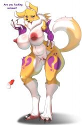 anthro ass bandai_namco big_breasts big_butt bodily_fluids breasts cum cum_on_body dadoradefit digimon digimon_(species) digital_drawing_(artwork) digital_media_(artwork) female furry genital_fluids genitals hi_res male male/female patreon penis pinup pose pussy renamon