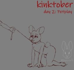 all_fours ambiguous_gender anthro chastity_cage chastity_device collar depsu duo girly hi_res humiliation kinktober lagomorph leporid male male/ambiguous mammal page_2 petplay rabbit roleplay unknown_species