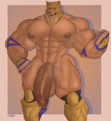 bodybuilder flaccid furry gab_art hyper hyper_balls hyper_cock hyper_genitalia hyper_penis hyper_testicles king_(tekken) male male_only masked_male muscles muscular muscular_arms muscular_male muscular_thighs musk solo solo_male sweat sweating sweaty sweaty_balls sweaty_body tekken wrestling_outfit