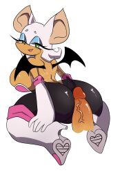 anthro ass assjob bubblegummcgee buttjob female_focus furry green_eyes heels looking_back rouge_the_bat shortstack sonic_(series) straight unseen_male_face veiny_penis white_fur wings