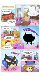 comic comic_page detailed_background dialogue house male nintendo pokémon_(species) pokeball pokemon slickerwolf text