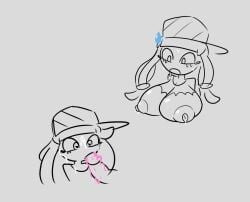 1girls big_breasts blowjob breast_expansion breasts_out bukkake drooling droolydonuts harmony_(splatoon) hat heart-shaped_pupils lactation ripped_clothing saliva simple_background splatoon sweat