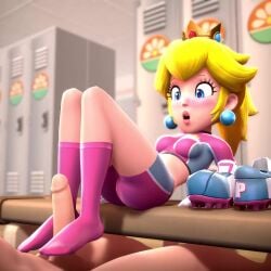 3d accurate_art_style alternate_version_at_source alternate_version_available animated feet foot_fetish footjob fully_clothed locker_room mario_(series) mario_strikers midriff mp4 nintendo onmodel3d pink_shorts ponytail princess_peach small_breasts soccer_uniform socks sound tagme video