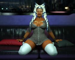 1girls 3d ahsoka_tano alien alien_girl athletic athletic_female big_breasts drinkerofskies facing_viewer female female_only female_protagonist fit_female jedi large_breasts non-human orange_skin solo star_wars star_wars_rebels togruta