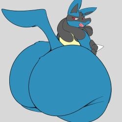 big_ass bubble_butt huge_ass lucario pokemon pokemon_(species) tagme terito_out