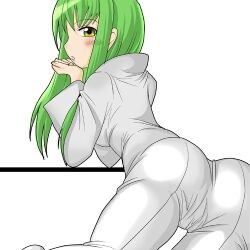 1girls big_ass c.c. code_geass green_hair ichijou_takakiyo long_hair tagme tight_clothing yellow_eyes