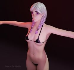 bikini female fortnite latex purple_eyes shiny_clothes silver_hair torin_(fortnite)