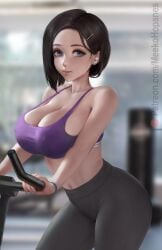 1girls absurd_res absurdres airpods alternate_ass_size alternate_body_type alternate_breast_size alternate_costume alternate_version_available artist_name ass bare_arms bare_midriff belly belly_button big_ass big_breasts big_butt big_eyes black_yoga_pants blue_eyes breasts brown_hair cleavage closed_mouth clothed clothed_female clothes clothing deep_cleavage ear earbuds exercise exercise_bike exercise_clothing exercise_equipment exercise_machine exercising eyebrows eyelashes eyes getsuyoubi_no_tawawa grey_nails hairclip hartman_hips hi_res high_resolution highres hips hourglass_figure huge_breasts kouhai-chan_(tawawa) large_ass large_breasts large_butt looking_at_viewer meeko_(artist) meekohopanes midriff mouth mouth_closed nipple_bulge nose patreon patreon_logo patreon_only_post patreon_reward patreon_username perky_breasts pinup purple_bra purple_sports_bra round_ass round_breasts round_butt round_ears short_hair shoulder_length_hair shoulders slim_waist smile smiling smiling_at_viewer sports_bra sportswear thick_thighs thunder_thighs thunderthighs tight_bra tight_clothes tight_clothing tight_fit tight_pants waist white_body white_skin wide_hips yoga_pants