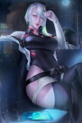 1girls alternate_body_type asian asian_female big_ass big_breasts casual cd_projekt_red cigarette cyberpunk:_edgerunners cyberpunk_2077 female female_only light-skinned_female looking_at_viewer lucyna_kushinada netflix realistic studio_trigger thick_thighs we1cometoparadiseart welcometoparadise wtparadise