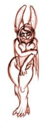 anthro big_breasts breasts chiropteran eyewear female full-length_portrait gekk0 glasses humanoid_hands mammal microchiropteran motya_(gekko) nipples nude nude_female portrait self_hug solo standing vesper_bat yangochiropteran