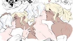 2girls dark-skinned_female dark_skin interracial interracial_yuri kissing lesbian_kiss lesbian_sex multiple_girls purple_eyes robyn_hill rwby white_hair winter_schnee yuri