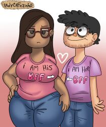 best_friends bff big_ass big_breasts big_butt butt cute friends friendship gift glasses heart ladycafezinho real_person self_insert serious stupid_looking thick_thighs wholesome