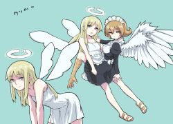 1futa 1girls 2022 accessory angel angel_humanoid animal_humanoid ass avian avian_humanoid black_clothing black_text blonde_hair blue_eyes clothed clothing crimvael dress duo eyebrows feathered_wings feathers female frilly frilly_accessory frilly_hairband futa_on_female futa_with_female futanari hair hair_accessory hairband halo humanoid humanoid_on_humanoid implied_futanari ishuzoku_reviewers maid_headdress maid_uniform meidri monotone_hair monotone_wings orange_hair recoil_(artist) text uniform white_body white_clothing white_dress white_feathers white_wings winged_humanoid wings