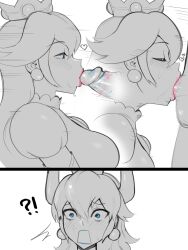 1boy 2girls :>= all_the_way_to_the_base better_version_at_source blue_eyes blue_lips bowsette breasts candyseal choker closed_eyes clothed_female_nude_male clothed_sex crown deep_throat deepthroat deepthroat_mark deepthroat_no_hands earrings fellatio female femdom genitals group heart hi_res highres human human_penetrated humanoid jewelry kiss_mark kissing kissing_penis large_breasts lips lipstick lipstick_mark lipstick_on_penis long_hair looking_to_the_side low_res madabalone makeup male male/female mammal mario mario_(series) monochrome multiple_girls new_super_mario_bros._u_deluxe nintendo oral penetration penis pink_lips pink_lipstick princess_peach rainbow_party shocked_expression showing_off super_mario_bros. surprised testicles throat_bulge thumbnail trio uncensored veins veiny_penis very_long_hair white_background