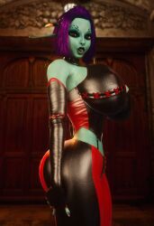 1girls 3d 3d_(artwork) alternate_breast_size ass bare_shoulders big_ass big_breasts big_hips bloodrayne blue_body blue_skin breasts breasts_bigger_than_head breasts_bigger_than_torso busty cleavage clothed clothed_female curvaceous curvy curvy_figure elf elf_ears elf_female elf_girl eyebrows eyelashes eyes female female_only female_solo fingerless_gloves garry's_mod gigantic_breasts gloves hair heterochromia hips hourglass_figure huge_ass huge_breasts huge_hips humanoid large_ass large_breasts large_hips lips long_ears long_pointy_ears looking_at_viewer open_mouth pointy_ears purple_hair rayne_(cosplay) short_hair slim_waist small_waist solo solo_female soria thick_lips thin_waist tiny_waist unreal_tournament vaako virtamate voluptuous waist wasp_waist wide_hips