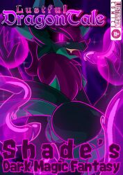 absurd_res anthro anus ass claws cover cover_art cover_page digital_media_(artwork) dragon female genitals hair hi_res horn humanoid lustragon magic magic_user nude pussy scalie shade_(iestragon) simple_background smile tentacle tongue