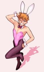 arataka_reigen bunny_ears bunnysuit crossdressing femboy male male_only mob_psycho_100 pantyhose solo solo_male trippin_hamster