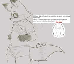 bulge cum_leaking fox furry_only lifting_shirt mr.ono neppyin no_color request virtual_youtuber vtuber youtube 尾野(狐)さん