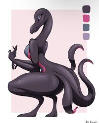 anthro curvy female female_focus female_only lizard lizard_girl nintendo pokemon pokemon_(species) pokemorph salazzle seductive tail thicthighs unknown_artist