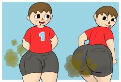 1boy aged_up animal_crossing ass big_ass big_butt black_eyes brown_eyes cute enormous_butt fart farting farting_at_viewer farts fully_clothed gassy girly jean_shorts jeans looking_back male male_only nintendo only_player red_shirt shart shorts simple_background smelly smelly_ass smelly_butt smelly_farts solo stinky stinky_ass stinky_butt stinky_fart super_smash_bros. thick_ass thick_thighs tight_shorts tongue twink villager_(animal_crossing) yellowwood578 yoshizilla