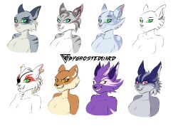 anthro asuri_(brawlhalla) brawlhalla byghosteduard felid feline female furry girl green_eyes grey_body mammal purple_body simple_background smile tiger