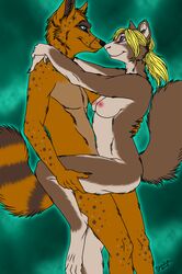 2008 anthro canine couple cute_fang female fur furry hug kcravenyote love male nude rodent squirrel standing straight