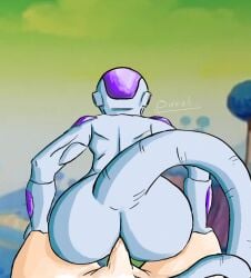 2boys ass ass_clapping ass_cleavage butt_crack dragon_ball dragon_ball_z frieza gay male_focus male_only sex tail