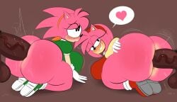 2girls absurd_res accessory amy_rose amy_rose_(classic) anal anal_penetration anal_sex anthro ass balls big_balls big_breasts big_butt big_penis bite biting_lip black_eyes black_nose bodily_fluids bottomless breasts classic_amy_rose classic_sonic_(universe) clothed clothing countershading dark-skinned_male duo enjoying eulipotyphlan eyelashes female footwear fur genitals hair headband heart_eyes heart_symbol hedgehog hi_res huge_balls huge_butt huge_cock humanoid_genitalia humanoid_penis interspecies looking_back mammal ota_(artist) penis pink_body pink_ears pink_fur pink_hair sega sex sex_from_behind shoes sonic_(series) sonic_the_hedgehog_(series) sweat sweaty_balls sweaty_genitalia sweaty_penis tan_body tan_countershading tan_inner_ear tan_skin veiny_penis